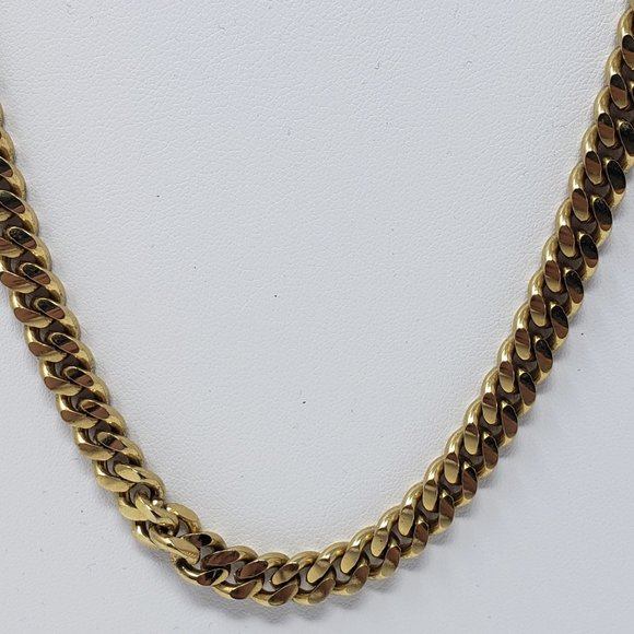 Monet Gold Tone Cuban Link Chain Necklace Long 29" - Picture 2 of 5